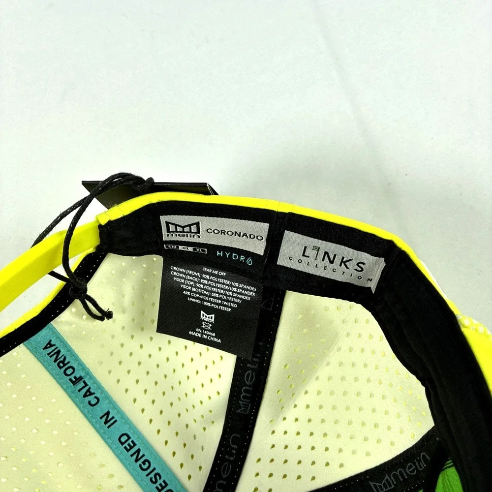 NEW Melin Hydro Coronado Links Golf Performance Snapback Hat Neon Yellow